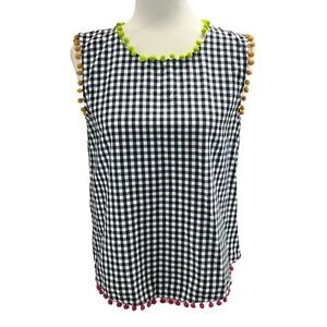 Ivy Jane Pom Pom Checkered Blouse